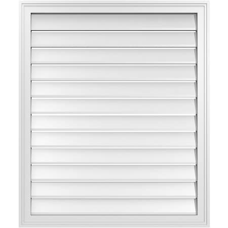 Ekena Millwork Vertical Surface Mount PVC Gable Vent: Functional, w/ 2"W x 1-1/2"P Brickmould Frame, 32"W x 38"H GVPVE32X3802SF